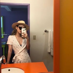 White chiffon dress with heart print